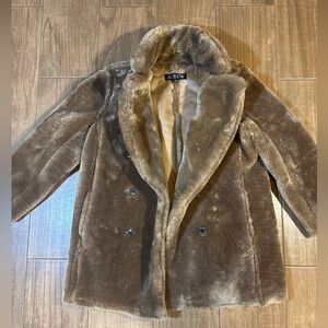 J.Crew Brown Faux Fur Coat size S